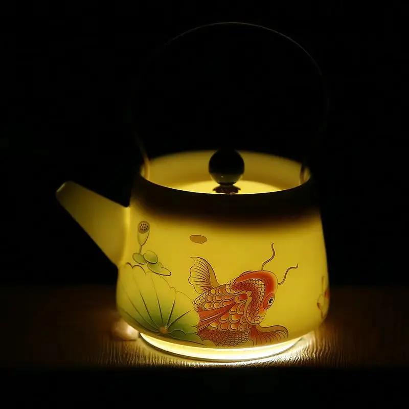 High Quality Suede Jade White Porcelain Teapot Puer Tea Pot and Cup Set Heated Kettle Teaware Teapots Chinese Mug Service Clay