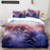 3D Пододеяльник Снежинка Король Королева Романтический Фиолетовый Снежный Пейзаж Комплект Постельного Белья для Детей Подростков Взрослых Рождество Мягкий Чехол для Одеяла