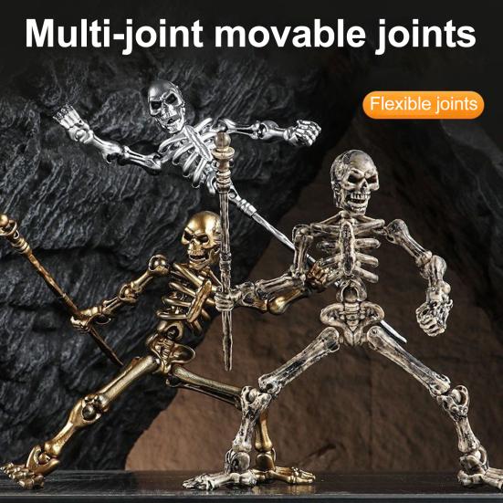 3D-печатная фигурка скелета, подвижная, с несколькими суставами, коллекционная игрушка, настольное украшение для детей, художников, коллекционеров
