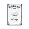 Funny Bathroom Rules Ladies & Gentlemen Please 8" X 12" Aluminum Metal Sign