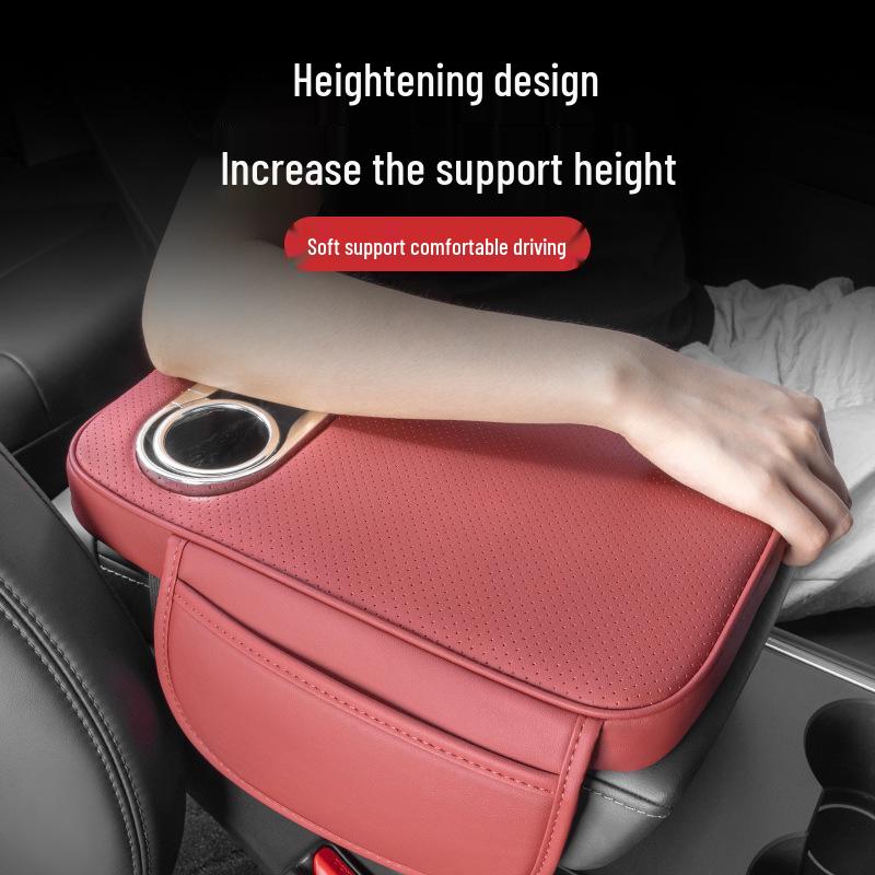 Многофункциональная кожаная накладка на подлокотник автомобиля с местом для хранения, подстаканником и защитным чехлом