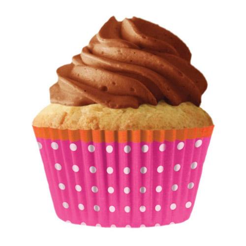 CCC Standard Pink Dots and Orange Trim Cupcake Cups 32pk