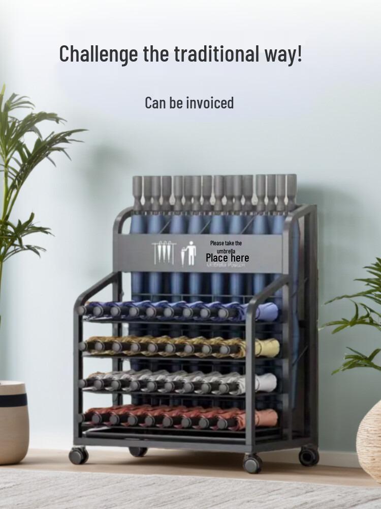 Коммерческая подставка для зонтов большой вместимости с поддоном для сбора воды для офиса, вестибюля отеля, класса или входа.