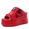 Fashion Summer Women Buckle Slippers Flip-Flops Beach Shoes Wedge Heels Slides Woman Platform Slippers Candy Colors Outside Sandals 9cm