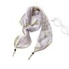 Spring and summer new silk printing rhombus scarf women's versatile sunscreen silk scarf literary streamer scarf high-end small square scarf
