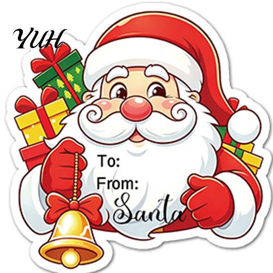 Decorative Labels for Greeting Cards 45Pcs Christmas Santa Sticker Set, Cartoon DIY Handwrite Label Decals Gift Tags, Stickers Party Favor Craft