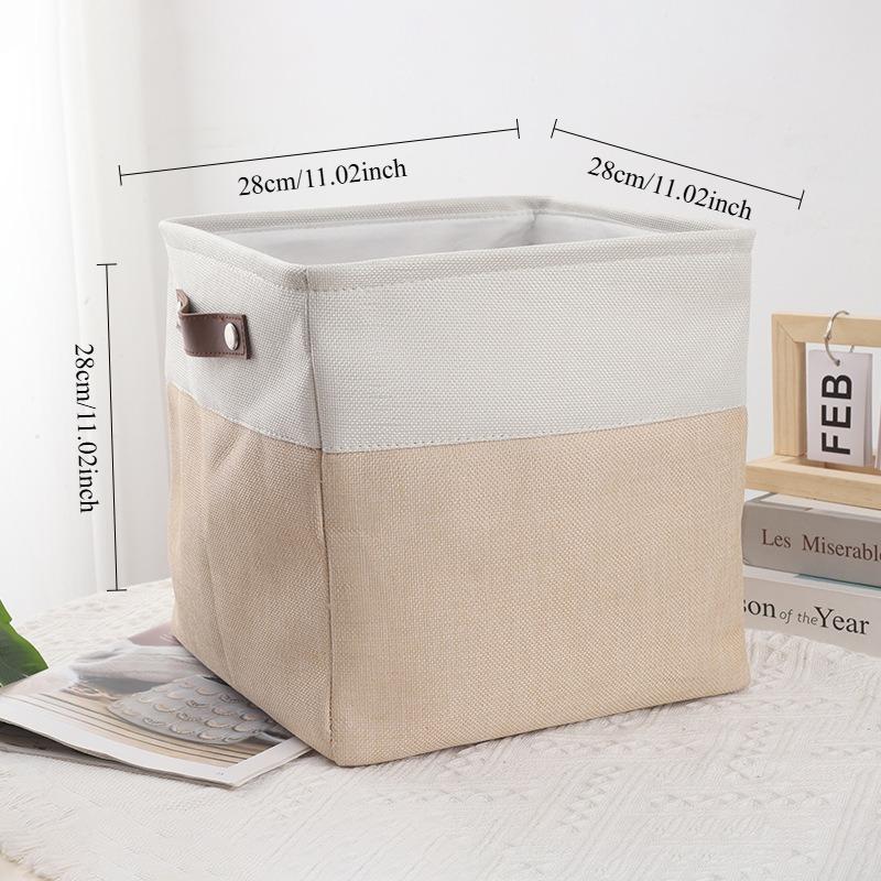 Woven Linen Laundry Basket Extra Large Square Hamper For Home Organization And Baby Shower Gift Home Decor Storage