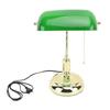 Bankers Lamp Green Glass Lampshade Warm Desk Vintage Library Lamp with Pull Chain Switch Iron Base