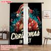 2pcs, plane printing Pattern Curtains A Strong Santa and Ocean Polyester (without rod) Room Decor for Bedroom, Living Room,