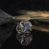 Серебряное мужское кольцо с мистическим дизайном, топаз и цитрин, кольца из стерлингового серебра 925 пробы для мужчин, ювелирные изделия, подарок для него