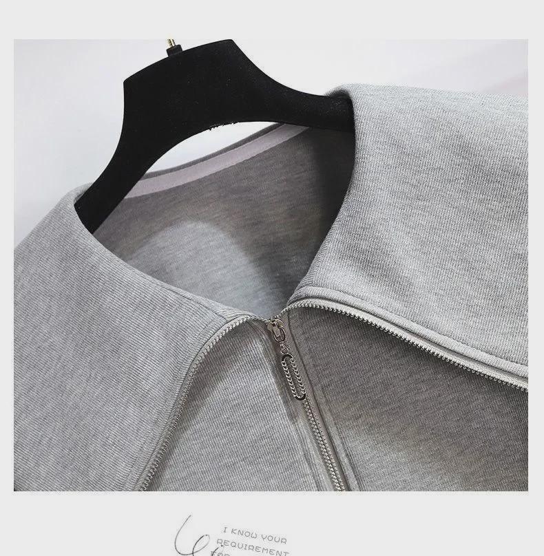 Женский комплект из двух предметов: Куртка с длинными рукавами и широкие брюки с высокой талией — идеальный вариант для повседневной моды на весну/осень