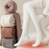 Winter Warm Coral Fleece Over-knee High Socks for Women Plush Home Sleep Floor Long Socking Jk Solid Soft Thigh High Fun Sock