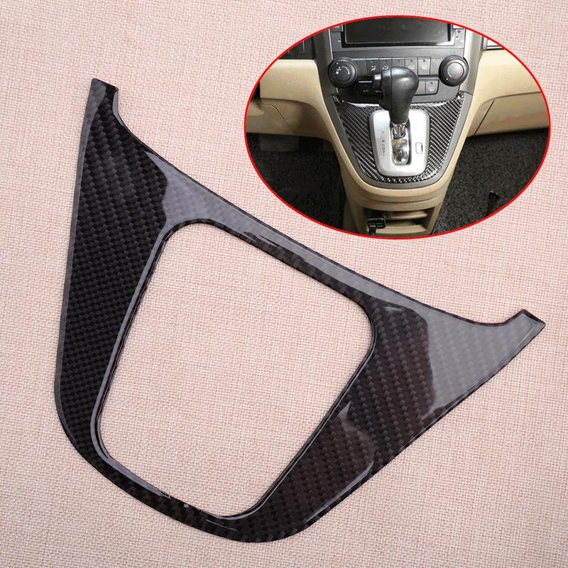 Carbon Fiber Interior Gear Shift Box Cover Trim Frame Sticker Fit For Honda CRV CR-V 2007-2011