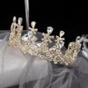 Круглый коронный головной убор невесты, атмосферная богиня, фото для взрослых, корона на день рождения, свадебное платье, аксессуары для волос