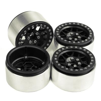RC Car Inch Upgraded Beadlock Wheel Hub Rim Internal Beadlock For 90018 Wraith RC Car 7 2.2 No. (4 шт., черный)