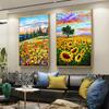 Modern Sunflower Decorative Painting Sunset Scenery Flower Poster Landscape Wall Art Picture Canvas Print Living Room Home Decor No Frame