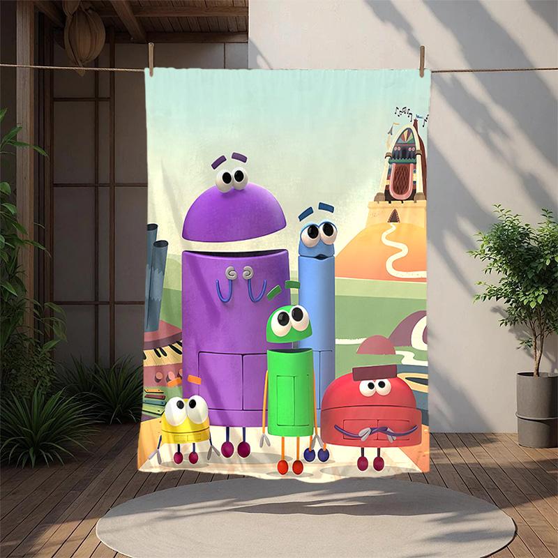 Ask Storybots Flannel Blanket Soft Warm All-Season Throw, Design for Camping, Car Travel, Hiking Sofa, Bed, Office Perfect Gift for Parties