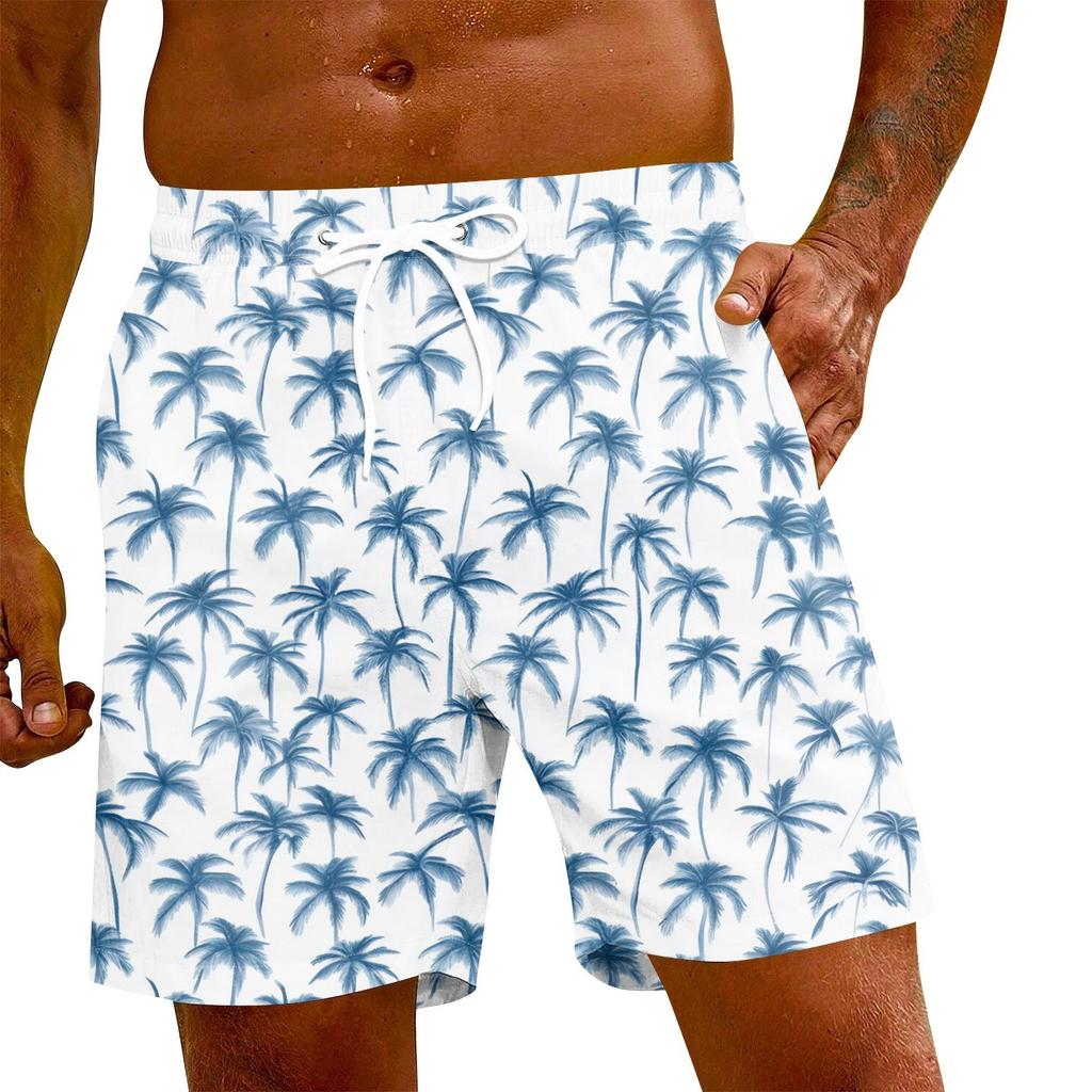 Men's Fashion Printed Elastic Waist Casual Yoga Pants Beach Shorts