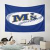 Baseball Logo with "M's" Icon Pattern Wall Hanging Tapestry Decorative Tapestry Home Decor for Bedroom and Living Room