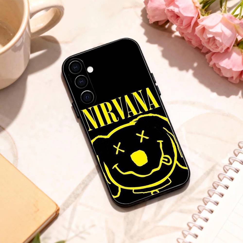 L-Lamentably N-Nirvana R-Rock Band phone Case For Samsung Galaxy A73,A72,A71,A70,A53,A52,A51,Others Soft Black Shell