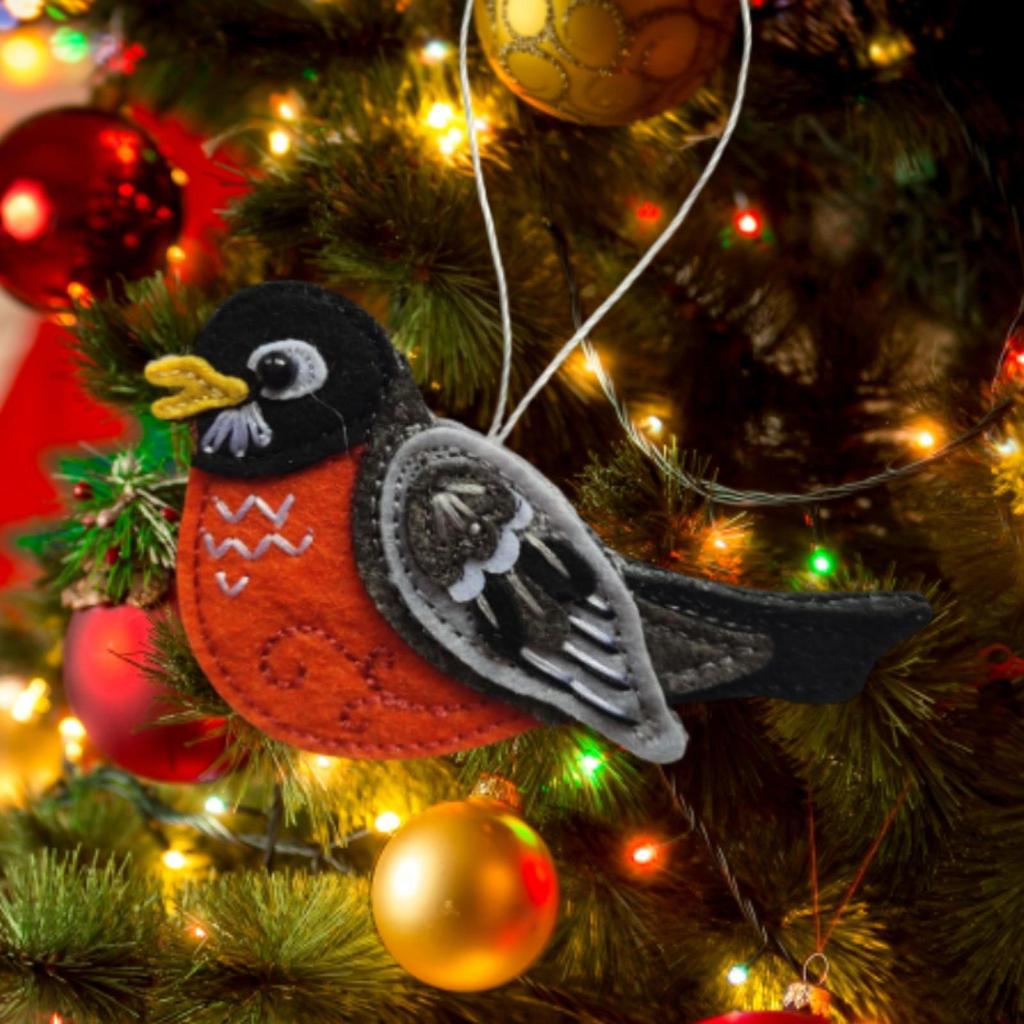 Felt Bird Decoration for Tree and Festive Home Use