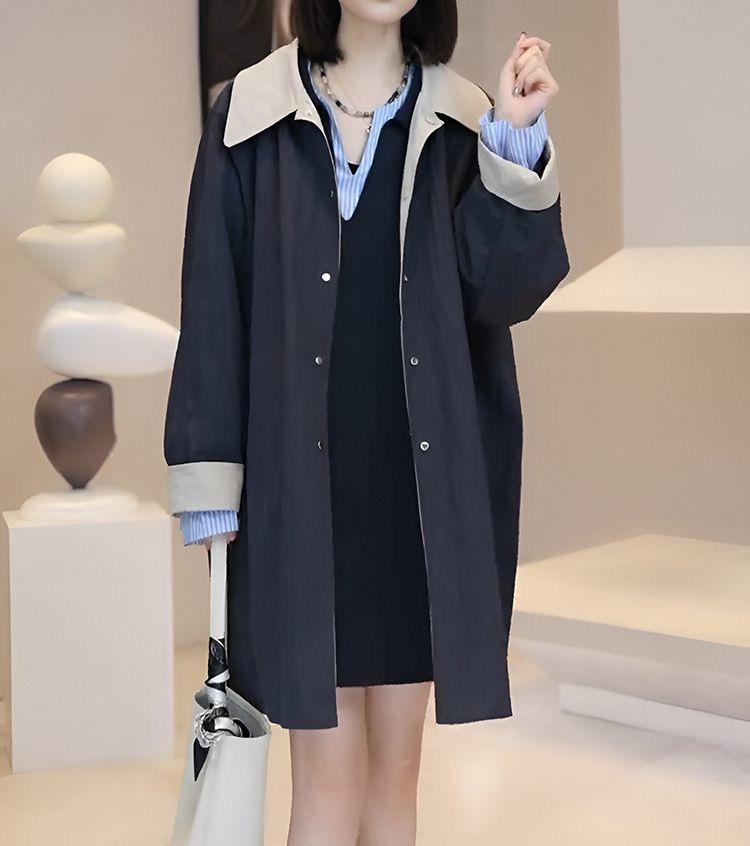 Женский тренч средней длины в корейском стиле на осень 2025 года - модная повседневная куртка для работы
