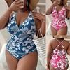 2024 Европейский и американский купальник-двойка с V-образным вырезом на спине, модный и сексуальный, больших размеров