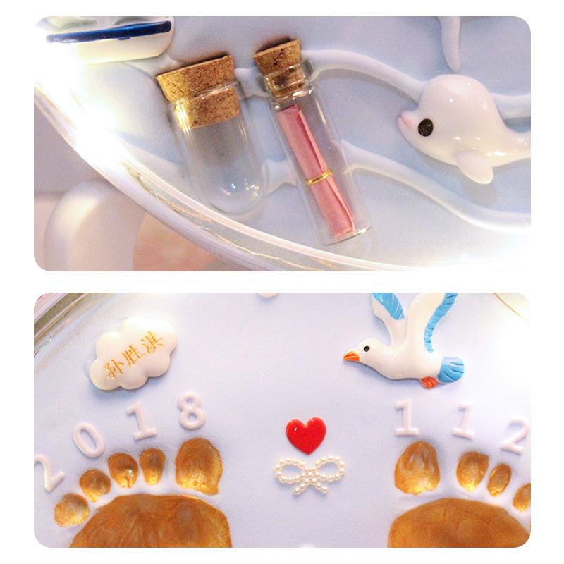 Newborn baby hand and foot prints mud lanugo souvenirs diy baby hand and foot prints hundred days full moon week old gift