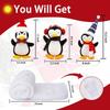 Christmas Penguin Slide Plush Decor Stair Railing Fake Snow Xmas Party Decoration