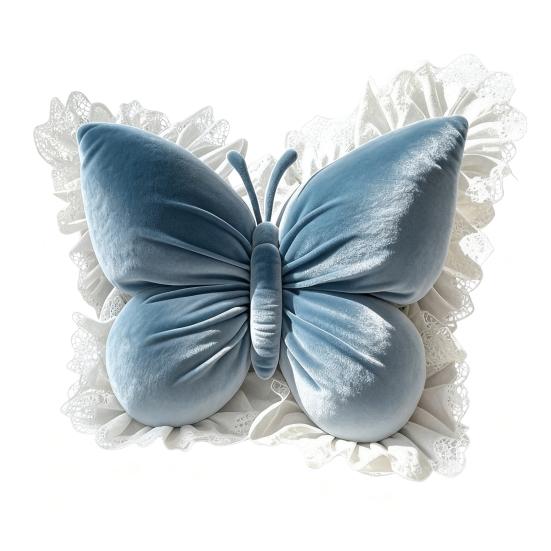 Декоративная подушка-бабочка Бархатная подушка-бабочка с кружевной отделкой Подушка для дивана, дивана, автомобиля Домашний декор Подарок на новоселье, день рождения