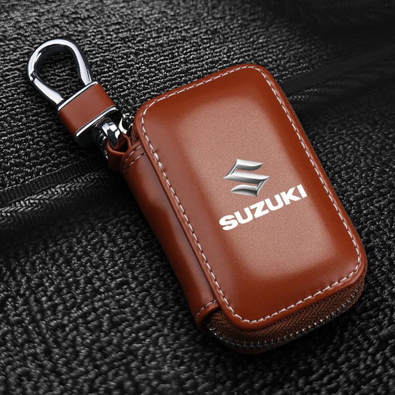 1 шт. Кожаная эмблема Чехол для ключей автомобиля Брелок Молния Сумка для ключей Для Suzuki Grand Swift Jimny Vitara Baleno SX4 XL-7 GW250 Аксессуары
