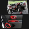 ABS Car Steering Wheel Headlight Switch Decoration Ring Central Air Vent Cover Stickers For Jeep Renegade 2017-2020 Car Exterior Accessories