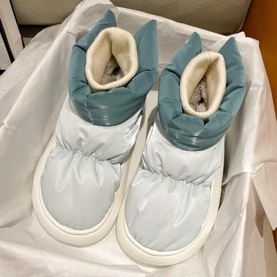 Водонепроницаемые зимние ботинки женские осенне-зимние бархатные утолщенные верхние ботинки 2024 новые нескользящие хлопковые туфли на толстой подошве большого размера для женщин