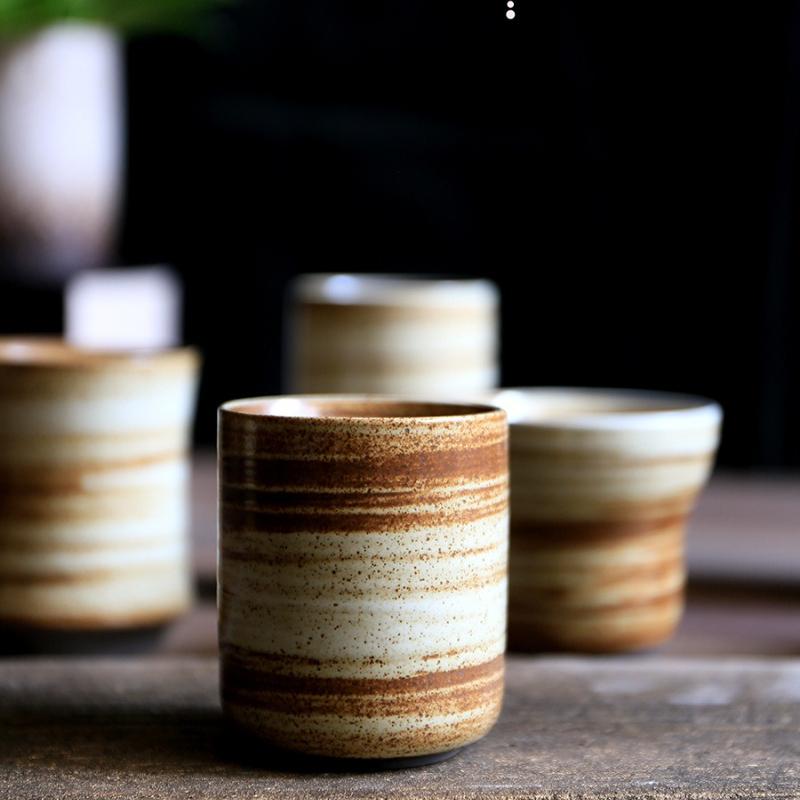 Японская керамическая кружка РакуРучная росписьВинтажнаяКерамическая чашка для чая/кофе 100-200 млНатуральная текстура5 стилейДля дома, отеля, ресторана