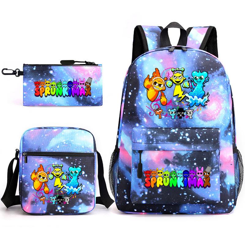 Rhythm Box Peripheral Elementary School Bag Starry Sky Backpack Three-piece Set