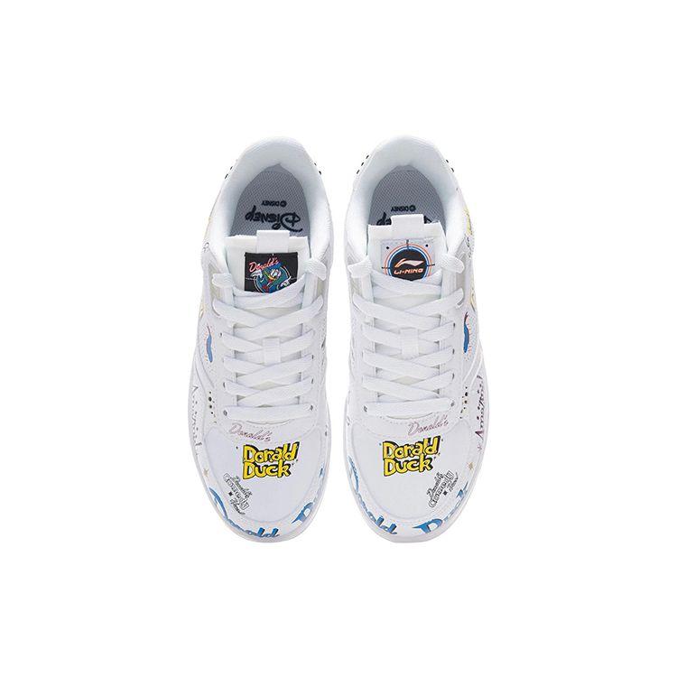 Disney X Li Ning Donald Duck Valentines Day Series Low-Top Skate Shoes Women Sneakers White AGCS146-4