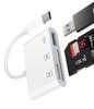 USB-C Хаб, Совместимый с iPhone 15 Pro Max Plus, Type-C Картридер TFSD, OTG 3-в-1 Многопортовый Адаптер, Совместимый с Samsung, Apple, iPad Air