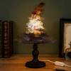 Halloween Witch Hat Lamp Resin Ornament USB Plug-in Light Decor, Festive Table Lamp