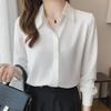 "Women's 2025 Spring Satin Shirt: Solid Color, Loose Fit, Trendy Korean Style"