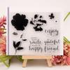 Enjoy Happy Flower Transparent Silicone Clear Stamps for Seal DIY Scrapbooking Album Decor Art Leaf