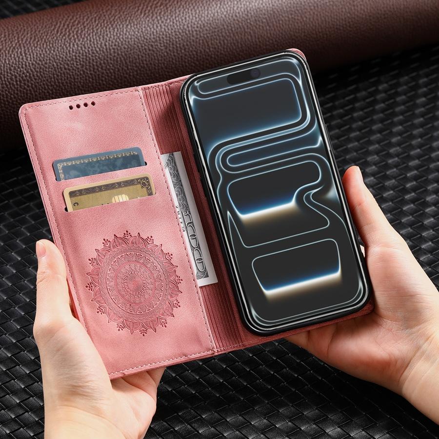 Luxury Embossing Flip Leather Case for Xiaomi Redmi OPPO VIVO Huawei Honor Strong Magnetic Wallet Card Slot Cash Clip Phone Cover
