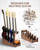 STRICH Wooden Guitar Front Stand for and Stage Walnut Color 5 L-5EW Floor-Mounted Stand, 5-Guitar Capacity, Display, Space-Saving, Multi-Guitar Home,