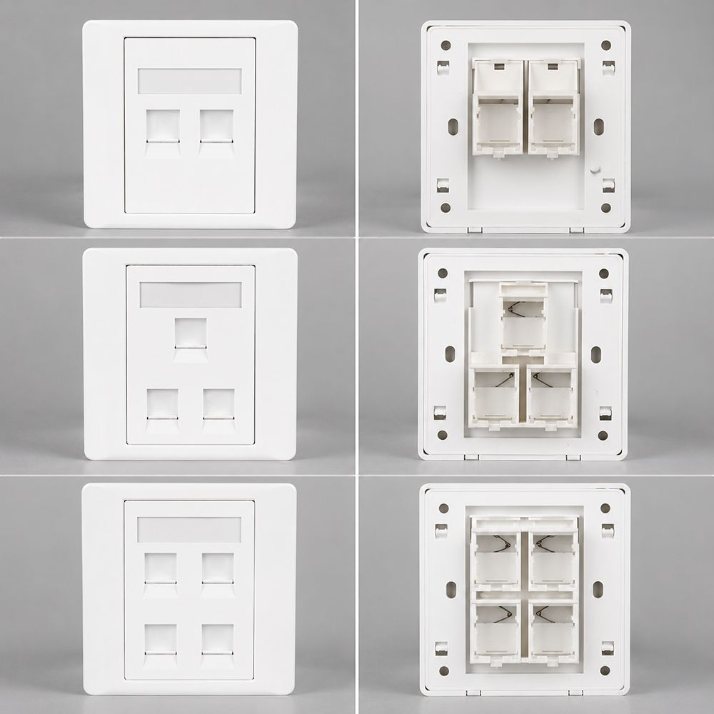 1Pcs CAT5E CAT6 CAT6A CAT7 CAT8 Network Wall Panel LAN Cable Connection
