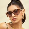 Leopard Square Fashion Sunglasses for Women Men Retro Fashion Anti Glare Sun Shades for Vacation Beach Party