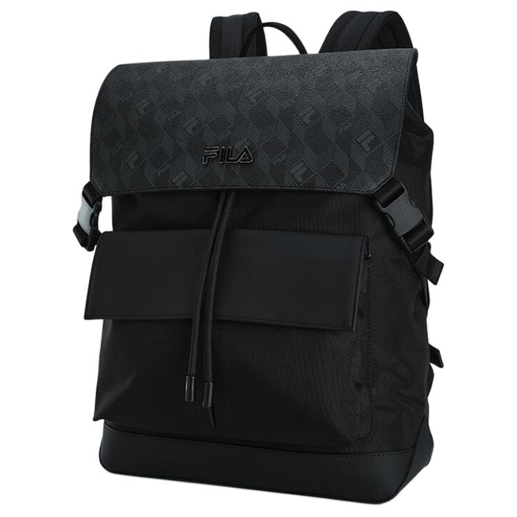 New FILA Fabric Backpack Laptop Bag Large Size Men's Black F13M528102F