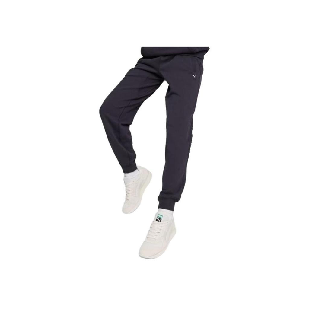 Puma Длинные спортивные брюки с логотипом и высокой талией, повседневные брюки унисекс, темно-синие 620821-16