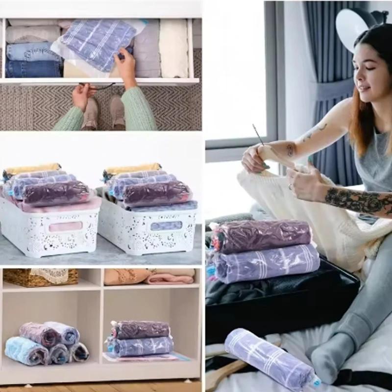 Дорожные компрессионные мешки, Сворачивающиеся дорожные мешки для экономии места для багажа, Необходимые вещи для круизного лайнера, Одежда, Складной компрессионный мешок