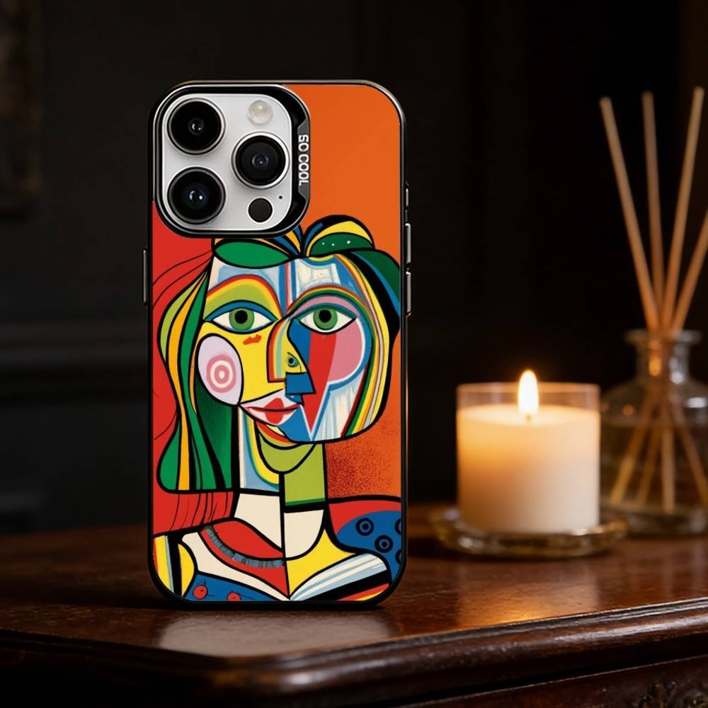 Picasso Abstract Art Painting Phone Case Color Silver Shell For IPhone 17 16 15 14 13 12 11 Pro Max Plus