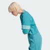 adidas Укороченная футболка Originals Trefoil с тремя полосками и цветными блоками, женские топы, арктическо-голубой, белый IM1829