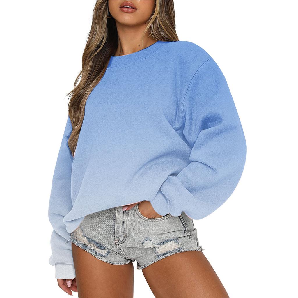 Women Autumn Winter Tops Women's Long Sleeve Sweatshirt Casual Crewneck Loose Fit Pollover Fleece Tops
